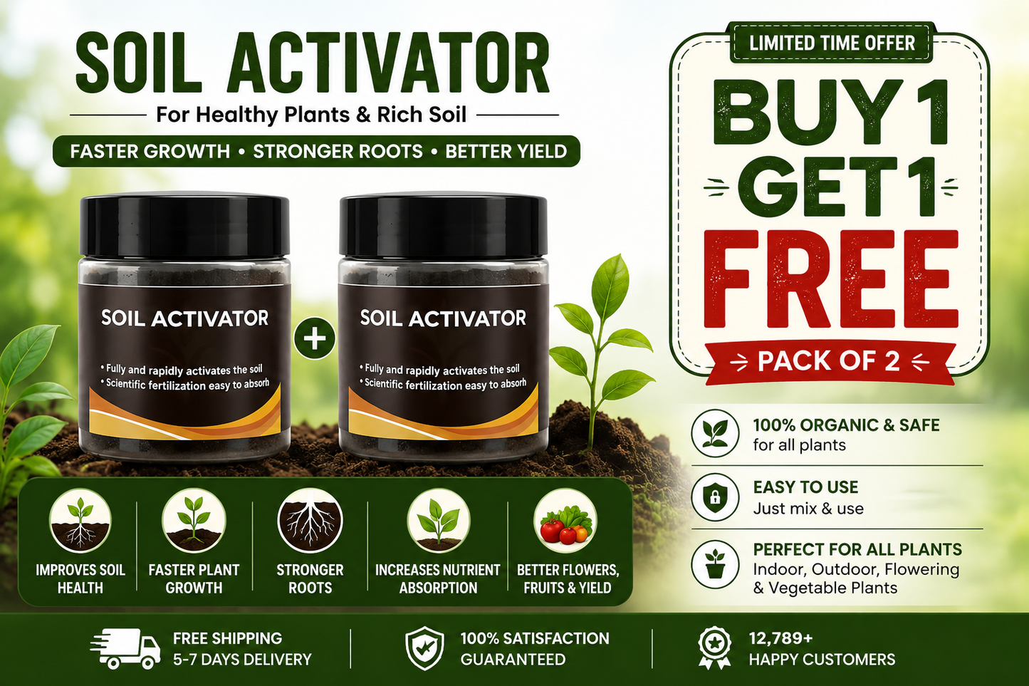 Soil Activator for Plants (BUY 1 GET 1 FREE ) (Pack of 2)