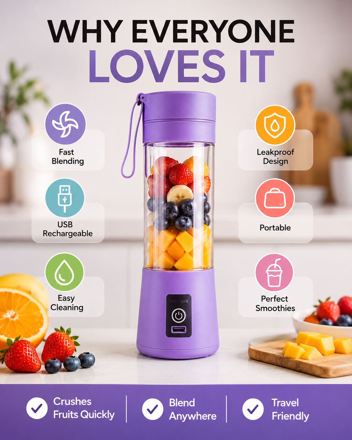 Portable USB Rechargeable Juicer