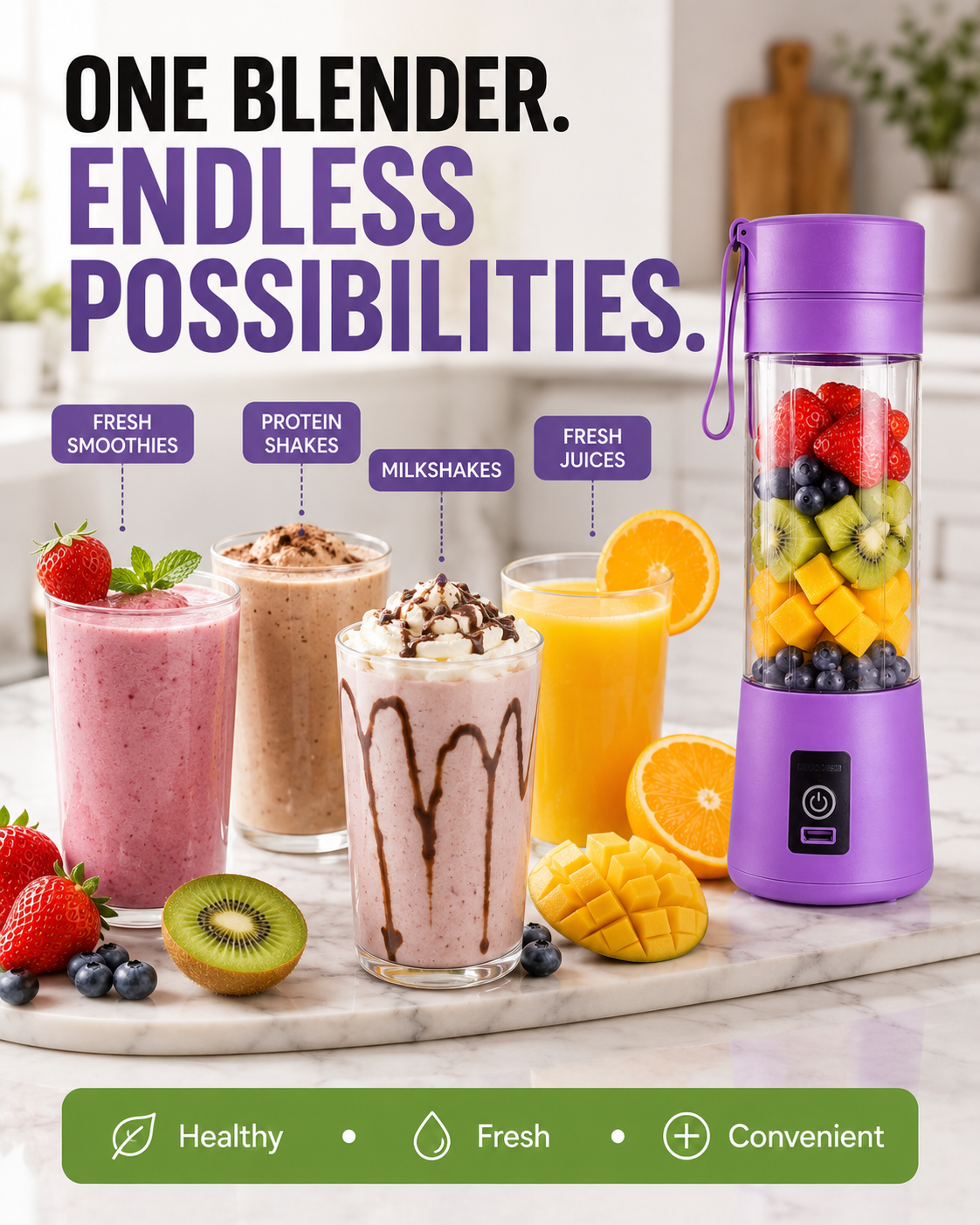 Portable USB Rechargeable Juicer