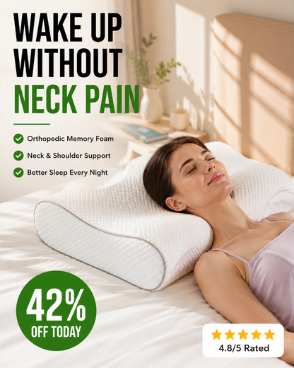 Memory Foam Solid Orthopaedic  Pillow White