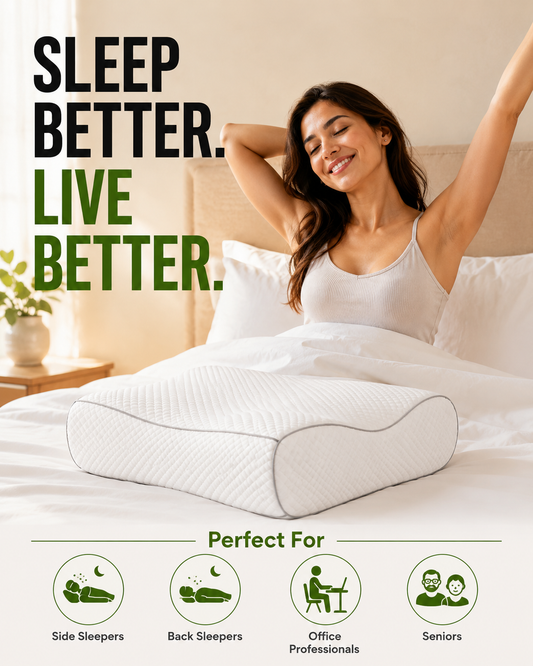 Memory Foam Solid Orthopaedic  Pillow White