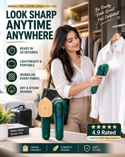 Portable Travel Garment Steamer – Remove Wrinkles in Seconds